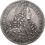 Austria Thaler Joseph I Hall 1710 KM# 1438.2 IOSEPHUS D G ROM IMP SE AV G HV BO REX coin obverse Austria Thaler Joseph I Hall 1710 KM# 1438.2 IOSEPHUS D G ROM IMP SE AV G HV BO REX coin obverse