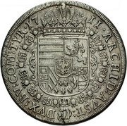 Austria Thaler Joseph I Hall 1711 KM# 1438.3 ARCHID AVST DVX BV COM TYR 17 11 coin reverse Austria Thaler Joseph I Hall 1711 KM# 1438.3 ARCHID AVST DVX BV COM TYR 17 11 coin reverse