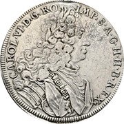 Austria Thaler Charles VI 1713 A KM# 1548 CAROL VI D G ROM IMP S A G H H B REX coin obverse Austria Thaler Charles VI 1713 A KM# 1548 CAROL VI D G ROM IMP S A G H H B REX coin obverse