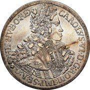 Austria Thaler Karl VI Hall 1713 KM# 1552 CAROLVS VI D G ROM IMP SE A G HIS HV BO REX coin obverse Austria Thaler Karl VI Hall 1713 KM# 1552 CAROLVS VI D G ROM IMP SE A G HIS HV BO REX coin obverse