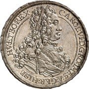 Austria Thaler Karl VI Graz 1713 KM# 1551 CAROL VI D G ROM IMP S A GER HISP HV ET BO REX coin obverse Austria Thaler Karl VI Graz 1713 KM# 1551 CAROL VI D G ROM IMP S A GER HISP HV ET BO REX coin obverse