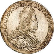 Austria Thaler Karl VI Hall 1716 KM# 1570 CAROLUS VI D G ROM IMP S A G HI HU B REX coin obverse Austria Thaler Karl VI Hall 1716 KM# 1570 CAROLUS VI D G ROM IMP S A G HI HU B REX coin obverse