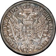 Austria Thaler Karl VI Hall 1725 KM# 1617 ARCHID AUST DUX BU COM TYROL 1725 coin reverse Austria Thaler Karl VI Hall 1725 KM# 1617 ARCHID AUST DUX BU COM TYROL 1725 coin reverse