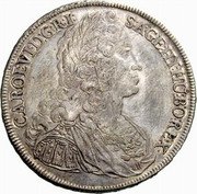 Austria Thaler Karl VI Vienna 1728 KM# 1579.2 CAROL VI D G R I S A GE HI HU BO REX coin obverse Austria Thaler Karl VI Vienna 1728 KM# 1579.2 CAROL VI D G R I S A GE HI HU BO REX coin obverse