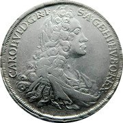 Austria Thaler Karl VI Graz 1728 KM# 1610.1 CAROL VI D G R I S A GE HI HV BO REX coin obverse Austria Thaler Karl VI Graz 1728 KM# 1610.1 CAROL VI D G R I S A GE HI HV BO REX coin obverse