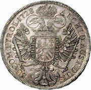 Austria Thaler Karl VI Vienna 1728 KM# 1579.2 ARCHID AVST DVX BU COM TYROL 1728 coin reverse Austria Thaler Karl VI Vienna 1728 KM# 1579.2 ARCHID AVST DVX BU COM TYROL 1728 coin reverse
