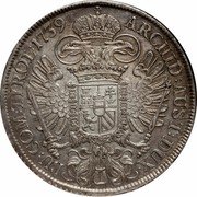 Austria Thaler Karl VI Vienna 1739 KM# 1579.3 ARCHID:AUST:DUX • BU:COM:TYROL:1739 coin reverse Austria Thaler Karl VI Vienna 1739 KM# 1579.3 ARCHID:AUST:DUX • BU:COM:TYROL:1739 coin reverse