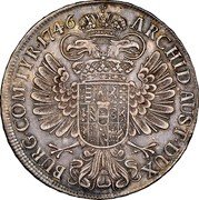 Austria Thaler Maria Theresia Vienna 1746 KM# 1966x ARCHID AUST DUX BURG COM TYR 1746 coin reverse