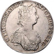 Austria Thaler Maria Theresia Hall 1753 KM# 1742 M:THERESIA·D·G·R· IMP:GE·HU·BO·REG· coin obverse Austria Thaler Maria Theresia Hall 1753 KM# 1742 M:THERESIA·D·G·R· IMP:GE·HU·BO·REG· coin obverse