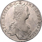 Austria Thaler Maria Theresia Hall 1754 KM# 1816 M·THERESIA·D:G·R· IMP·GE·HU·BO·REG· coin obverse Austria Thaler Maria Theresia Hall 1754 KM# 1816 M·THERESIA·D:G·R· IMP·GE·HU·BO·REG· coin obverse