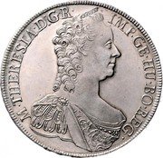 Austria Thaler Maria Theresia Hall 1764 KM# 1799 M THERESIA D G R IMP GE HU BO REG coin obverse Austria Thaler Maria Theresia Hall 1764 KM# 1799 M THERESIA D G R IMP GE HU BO REG coin obverse