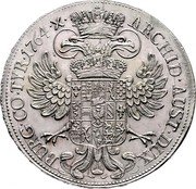Austria Thaler Maria Theresia Hall 1764 KM# 1799 ARCHID AUST DUX BU COM TYR coin reverse Austria Thaler Maria Theresia Hall 1764 KM# 1799 ARCHID AUST DUX BU COM TYR coin reverse