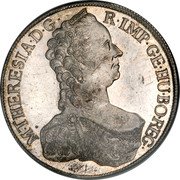 Austria Thaler Maria Theresia Vienna 1765 KM# 1817 M THERESIA D G R IMP GE HU BO REG coin obverse Austria Thaler Maria Theresia Vienna 1765 KM# 1817 M THERESIA D G R IMP GE HU BO REG coin obverse