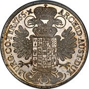 Austria Thaler Maria Theresia Vienna 1765 KM# 1817 ARCHID AUST DUX BURG CO TYR coin reverse Austria Thaler Maria Theresia Vienna 1765 KM# 1817 ARCHID AUST DUX BURG CO TYR coin reverse