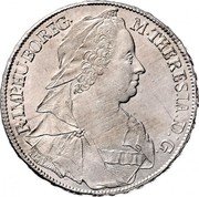 Austria Thaler Maria Theresia Hall 1767 IK-SC KM# 1849 M THERESIA D G R IMP HU BO REG coin obverse Austria Thaler Maria Theresia Hall 1767 IK-SC KM# 1849 M THERESIA D G R IMP HU BO REG coin obverse