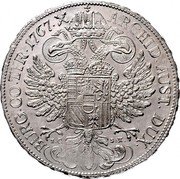 Austria Thaler Maria Theresia Hall 1767 IK-SC KM# 1849 ARCHID AUST DUX BURG CO TYR 1767 coin reverse Austria Thaler Maria Theresia Hall 1767 IK-SC KM# 1849 ARCHID AUST DUX BURG CO TYR 1767 coin reverse