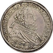 Austria Thaler Rudolf II 1605 KM# 56.2 RVDOLPHVS D G RO M IM SEM AV GE HVN BO REX coin obverse Austria Thaler Rudolf II 1605 KM# 56.2 RVDOLPHVS D G RO M IM SEM AV GE HVN BO REX coin obverse