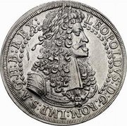 Austria Thaler (Leopold I Hall) KM# 1349 LEOPOLDVS D G ROM IMP S A G H B REX coin obverse Austria Thaler (Leopold I Hall) KM# 1349 LEOPOLDVS D G ROM IMP S A G H B REX coin obverse