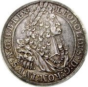 Austria Thaler (Leopold I Hall) KM# 1303.2 LEOPOLDVS D G ROM IMP S A G H B REX coin obverse Austria Thaler (Leopold I Hall) KM# 1303.2 LEOPOLDVS D G ROM IMP S A G H B REX coin obverse