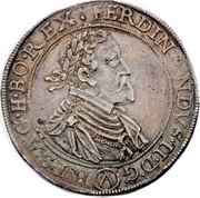 Austria Thaler (Ferdinand II Vienna) KM# 531 FERDINANDVS D G R I S A G H BO REX coin obverse Austria Thaler (Ferdinand II Vienna) KM# 531 FERDINANDVS D G R I S A G H BO REX coin obverse