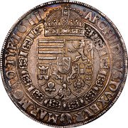 Austria Thaler (Matthias II) KM# 122 ARCHID AVS DVX BVR MAR MO CO TYR 1611 coin reverse Austria Thaler (Matthias II) KM# 122 ARCHID AVS DVX BVR MAR MO CO TYR 1611 coin reverse