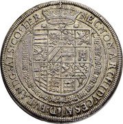 Austria Thaler Rudolf II 1605 KM# 56.2 NECNON ARCHIDVCES AV D BV LANG ALS CO FER coin reverse Austria Thaler Rudolf II 1605 KM# 56.2 NECNON ARCHIDVCES AV D BV LANG ALS CO FER coin reverse
