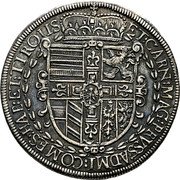 Austria Thaler Maximilian III Hall 1613 KM# 166 ET CARN MAG PRUSS ADMI COMES HAB ET TIROLIS coin reverse Austria Thaler Maximilian III Hall 1613 KM# 166 ET CARN MAG PRUSS ADMI COMES HAB ET TIROLIS coin reverse