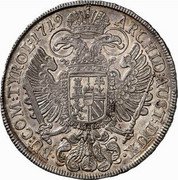 Austria Thaler (Karl VI Vienna) KM# 1579.1 ARCHID AVST DVX BU COM TYROL coin reverse Austria Thaler (Karl VI Vienna) KM# 1579.1 ARCHID AVST DVX BU COM TYROL coin reverse
