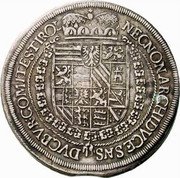 Austria Thaler (Ferdinand II Hall) KM# 338 NECNON ARCHIDVCES AVS DVC BVR COMITES TYRO coin reverse