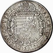 Austria Thaler (Leopold I Hall) KM# 1303.5 ARCHIDVX AVST DVX BV CO TYR coin reverse Austria Thaler (Leopold I Hall) KM# 1303.5 ARCHIDVX AVST DVX BV CO TYR coin reverse