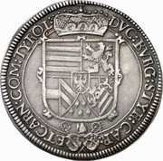 Austria Thaler (Leopold V) KM# 264.1 DVC BVRG STYR CAR ET CARN COM TIROL TYROL coin reverse Austria Thaler (Leopold V) KM# 264.1 DVC BVRG STYR CAR ET CARN COM TIROL TYROL coin reverse