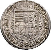 Austria Thaler Maximilian III Hall 1613 KM# 167 ET CARN MAG PRUSS AD (CO) COMES HAB ET TIROL coin reverse Austria Thaler Maximilian III Hall 1613 KM# 167 ET CARN MAG PRUSS AD (CO) COMES HAB ET TIROL coin reverse