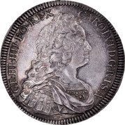 Austria Thaler Karl VI Hall 1736 KM# 1639.1 CAROL • VI • D • G • R • I • S • A • GE • HI • HU • BO •REX • coin obverse Austria Thaler Karl VI Hall 1736 KM# 1639.1 CAROL • VI • D • G • R • I • S • A • GE • HI • HU • BO •REX • coin obverse