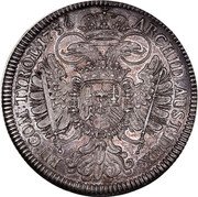 Austria Thaler Karl VI Hall 1736 KM# 1639.1 ARCHID • AUST • DUX BU • COM • TYROL • coin reverse Austria Thaler Karl VI Hall 1736 KM# 1639.1 ARCHID • AUST • DUX BU • COM • TYROL • coin reverse