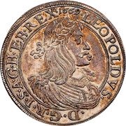 Austria Thaler (Leopold I Graz) KM# 1175 LEOPOLDVS D G R I S A G H ET B REX coin obverse Austria Thaler (Leopold I Graz) KM# 1175 LEOPOLDVS D G R I S A G H ET B REX coin obverse
