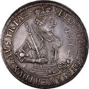 Austria Thaler Leopold V Posthumous 1632 KM# 629.2 LEOPOLDVS D G ARCHIDVX AVSTRIÆ 1 6 3 2 coin obverse Austria Thaler Leopold V Posthumous 1632 KM# 629.2 LEOPOLDVS D G ARCHIDVX AVSTRIÆ 1 6 3 2 coin obverse