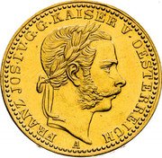 Austria 1/2 Krone Franz Joseph I 1866 A KM# 2252 FRANZ JOS.I.V.G.G.KAISER V.OESTERREICH A coin obverse