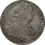 Austria 1/2 Thaler Francis I 1749 GR KM# 2035 FRANC D G R I S A GE IER REX LO B M H D coin obverse Austria 1/2 Thaler Francis I 1749 GR KM# 2035 FRANC D G R I S A GE IER REX LO B M H D coin obverse