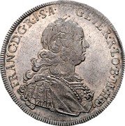 Austria 1/2 Thaler Franz I 1755 HA KM# 2036 FRANC D G R I S A GE IER R LO B M H D coin obverse Austria 1/2 Thaler Franz I 1755 HA KM# 2036 FRANC D G R I S A GE IER R LO B M H D coin obverse