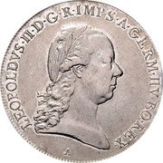 Austria 1/2 Thaler Leopold II 1792 KM# 2098 LEOPOLDVS II D G R IMP S A GERM HV BO REX coin obverse Austria 1/2 Thaler Leopold II 1792 KM# 2098 LEOPOLDVS II D G R IMP S A GERM HV BO REX coin obverse