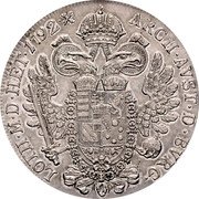 Austria 1/2 Thaler Leopold II 1792 KM# 2098 ARCH AVST D BVRG LOTH M D HET coin reverse Austria 1/2 Thaler Leopold II 1792 KM# 2098 ARCH AVST D BVRG LOTH M D HET coin reverse