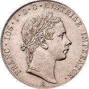 Austria 1/2 Thaler Franz Joseph I 1854 A KM# 2228.1 FRANC IOS D G AVSTRIAE IMPERATOR A coin obverse Austria 1/2 Thaler Franz Joseph I 1854 A KM# 2228.1 FRANC IOS D G AVSTRIAE IMPERATOR A coin obverse