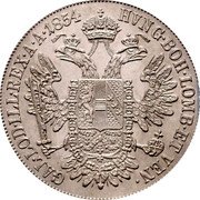 Austria 1/2 Thaler Franz Joseph I 1854 A KM# 2228.1 HVNG BOH LOMB ET VEN GAL LOD ILL REX A A coin reverse Austria 1/2 Thaler Franz Joseph I 1854 A KM# 2228.1 HVNG BOH LOMB ET VEN GAL LOD ILL REX A A coin reverse