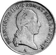 Austria 1/2 Thaler (Franz II) KM# 2150 FRANSCISCUS II D G ROM ET HAER AVST IMP A coin obverse Austria 1/2 Thaler (Franz II) KM# 2150 FRANSCISCUS II D G ROM ET HAER AVST IMP A coin obverse