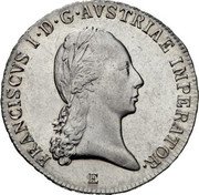 Austria 1/2 Thaler (Franz I) KM# 2153 FRANSCISCUS I D G AVSTRIAE IMPERATOR coin obverse Austria 1/2 Thaler (Franz I) KM# 2153 FRANSCISCUS I D G AVSTRIAE IMPERATOR coin obverse