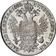 Austria 1/2 Thaler (Franz I) KM# 2153 HVN BOH LOMB ET VEN GAL LOD ILL REX A A 1822 coin reverse Austria 1/2 Thaler (Franz I) KM# 2153 HVN BOH LOMB ET VEN GAL LOD ILL REX A A 1822 coin reverse