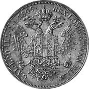 Austria 1/2 Thaler (Franz Joseph I) KM# 2227 REX LOMB ET VEN DALM GAL LOD ILL A A coin reverse