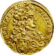 Austria 1/4 Ducat Joseph I Vienna 1707 KM# 1496 IOSEPH D G R I S A GE HV BO REX coin obverse Austria 1/4 Ducat Joseph I Vienna 1707 KM# 1496 IOSEPH D G R I S A GE HV BO REX coin obverse