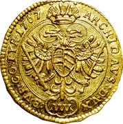 Austria 1/4 Ducat Joseph I Vienna 1707 KM# 1496 ARCHID AVST DVX (MM) BVR CO TYR coin reverse Austria 1/4 Ducat Joseph I Vienna 1707 KM# 1496 ARCHID AVST DVX (MM) BVR CO TYR coin reverse