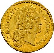 Austria 1/4 Ducat Karl VI Vienna 1733 KM# 1653 CAROL VI ROM IMP S A coin obverse
